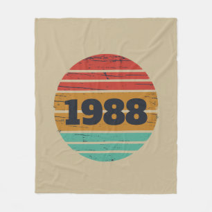 Personalised vintage 35th birthday party fleece blanket