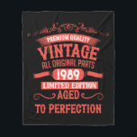 Personalised vintage 35th birthday party fleece blanket<br><div class="desc">Add some originality with this limited edition, premium-quality, classic, retro, and vintage-looking birthday graphic design featuring a cool typography font. It's a great gift idea for men, women, husbands, wives, girlfriends, and boyfriends who will love this one-of-a-kind piece of art. A unique and funny holiday gift for your birthday party....</div>