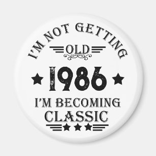 Personalised vintage 35th birthday party magnet