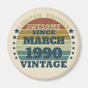Personalised vintage 35th birthday party magnet