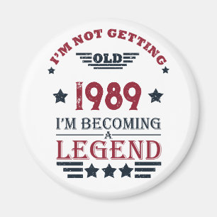 Personalised vintage 35th birthday party magnet