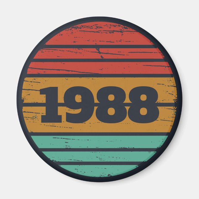 Personalised vintage 35th birthday party magnet (Front)