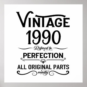Personalised vintage 35th birthday party poster