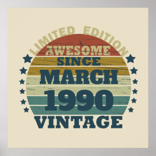 Personalised vintage 35th birthday party poster