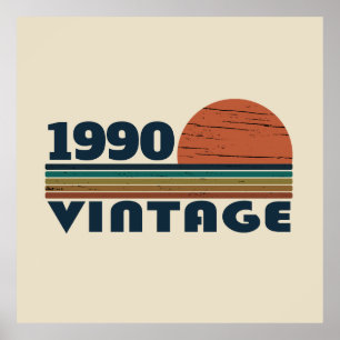 Personalised vintage 35th birthday party poster