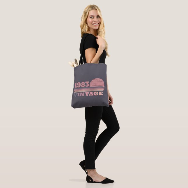 Personalised vintage 40th birthday gifts tote bag (On Model)