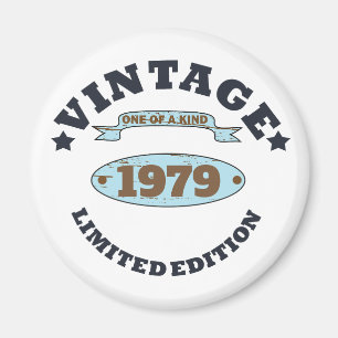 Personalised vintage 45th birthday gift magnet