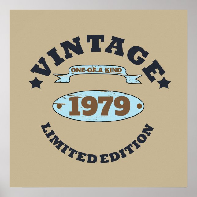 Personalised vintage 45th birthday gift poster (Front)