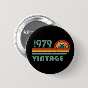 Personalised vintage 45th birthday gifts 6 cm round badge