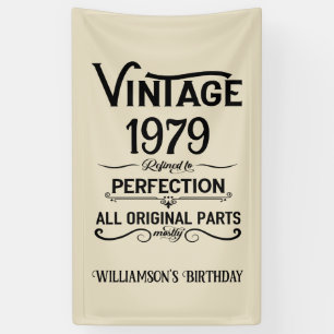Personalised vintage 45th birthday gifts black banner