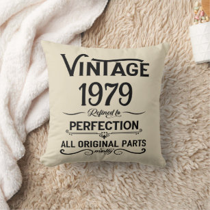 Personalised vintage 45th birthday gifts black cushion