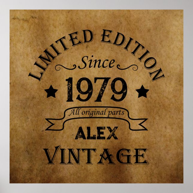 Personalised vintage 45th birthday gifts poster (Front)