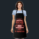 Personalised vintage 45th birthday gifts red apron<br><div class="desc">You can add some originality with this limited edition, premium quality, and original, classy, retro, and vintage-looking birthday graphic design with a cool typography font. This is a great gift idea for men, women, husbands, wives, girlfriends, and boyfriends who will love this one-of-a-kind piece of art. Unique and funny holiday...</div>
