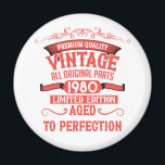 Personalised vintage 45th birthday gifts red magnet<br><div class="desc">You can add some originality with this limited edition, premium quality, and original, classy, retro, and vintage-looking birthday graphic design with a cool typography font. This is a great gift idea for men, women, husbands, wives, girlfriends, and boyfriends who will love this one-of-a-kind piece of art. Unique and funny holiday...</div>