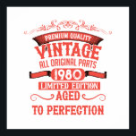 Personalised vintage 45th birthday gifts red poster<br><div class="desc">You can add some originality with this limited edition, premium quality, and original, classy, retro, and vintage-looking birthday graphic design with a cool typography font. This is a great gift idea for men, women, husbands, wives, girlfriends, and boyfriends who will love this one-of-a-kind piece of art. Unique and funny holiday...</div>
