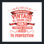 Personalised vintage 45th birthday gifts red poster<br><div class="desc">You can add some originality with this limited edition, premium quality, and original, classy, retro, and vintage-looking birthday graphic design with a cool typography font. This is a great gift idea for men, women, husbands, wives, girlfriends, and boyfriends who will love this one-of-a-kind piece of art. Unique and funny holiday...</div>