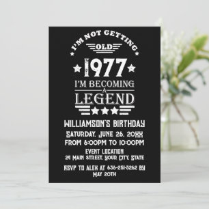 Personalised vintage 45th birthday party invitation