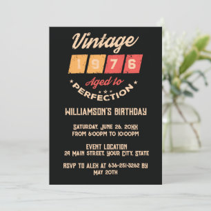 Personalised vintage 50th birthday cocktail party invitation