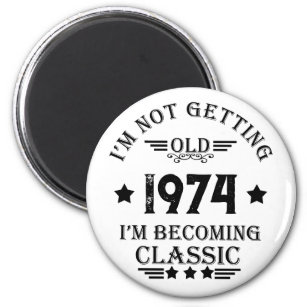 Personalised vintage 50th birthday gift magnet