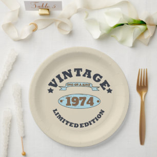 Personalised vintage 50th birthday gift paper plate