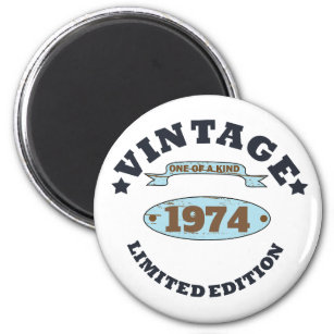 Personalised vintage 50th birthday gifts magnet