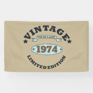 Personalised vintage 50th birthday party banner