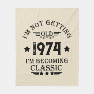 Personalised vintage 50th birthday party fleece blanket