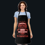 Personalised vintage 55th birthday gifts red apron<br><div class="desc">You can add some originality with this limited edition, premium quality, and original, classy, retro, and vintage-looking birthday graphic design with a cool typography font. This is a great gift idea for men, women, husbands, wives, girlfriends, and boyfriends who will love this one-of-a-kind piece of art. The best unique and...</div>