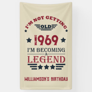 Personalised vintage 55th birthday party banner