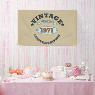 Personalised vintage 55th birthday party banner