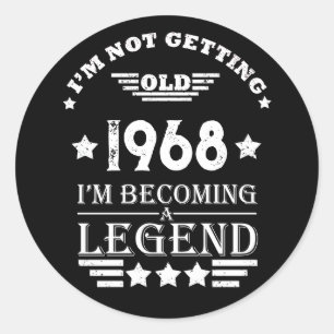 Personalised vintage 55th birthday party classic round sticker