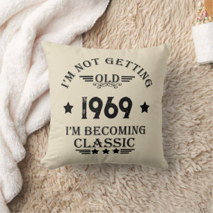 Personalised vintage 55th birthday party cushion