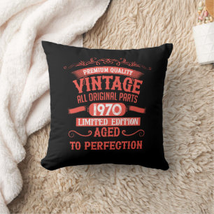 Personalised vintage 55th birthday party cushion