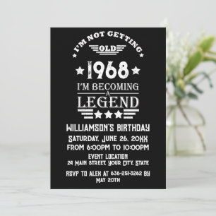 Personalised vintage 55th birthday party invitation