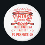 Personalised vintage 55th birthday party magnet<br><div class="desc">Make your birthday special with this unique design. Add a touch of sophisticated elegance to your birthday celebration with our exquisite, one-of-a-kind designs. These graphics bring sophistication and originality to any product, creating a memorable and stylish gift. They are perfect for those who appreciate a touch of timeless glamour on...</div>