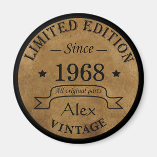 Personalised vintage 55th birthday party magnet