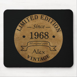 Personalised vintage 55th birthday party mouse pad