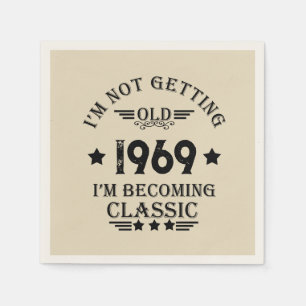 Personalised vintage 55th birthday party napkin