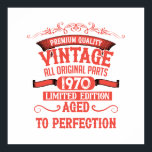 Personalised vintage 55th birthday party poster<br><div class="desc">Make your birthday special with this unique design. Add a touch of sophisticated elegance to your birthday celebration with our exquisite, one-of-a-kind designs. These graphics bring sophistication and originality to any product, creating a memorable and stylish gift. They are perfect for those who appreciate a touch of timeless glamour on...</div>