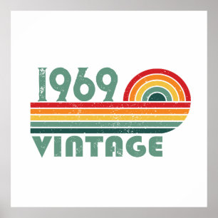 Personalised vintage 55th birthday party poster