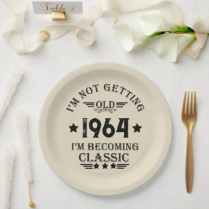 Personalised vintage 60th birthday gift black paper plate