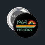 Personalised vintage 60th birthday gifts 6 cm round badge<br><div class="desc">You can add some originality to your wardrobe collection with this vintage classic birthday graphic design with awesome typography font lettering, It is a great gift for men, women, husbands, wife, girlfriend, and a boyfriend who will love this one-of-a-kind artwork. The best amazing and funny holiday present for your happy...</div>