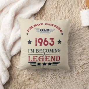 Personalised vintage 60th birthday gifts cushion