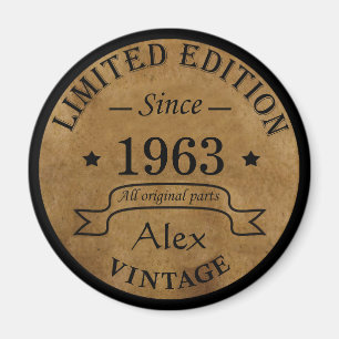 Personalised vintage 60th birthday gifts magnet