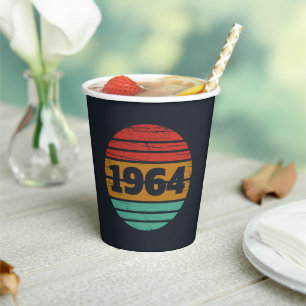 Personalised vintage 60th birthday gifts paper cups