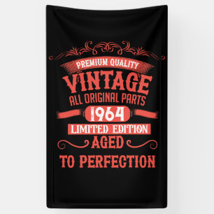 Personalised vintage 60th birthday gifts red banner