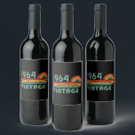 Personalised vintage 60th birthday gifts wine label<br><div class="desc">You can add some originality to your wardrobe collection with this vintage classic birthday graphic design with awesome typography font lettering, It is a great gift for men, women, husbands, wife, girlfriend, and a boyfriend who will love this one-of-a-kind artwork. The best amazing and funny holiday present for your happy...</div>
