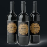 Personalised vintage 65 birthday gift wine label<br><div class="desc">You can add some originality with this limited edition, premium quality, and original, classy, retro, and vintage-looking birthday graphic design with a cool typography font. This is a great gift idea for men, women, husbands, wives, girlfriends, and boyfriends who will love this one-of-a-kind piece of art. The best unique and...</div>