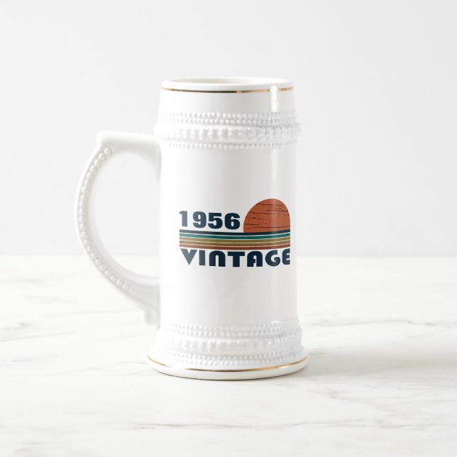 Personalised vintage 65th birthday gift beer stein (Left)