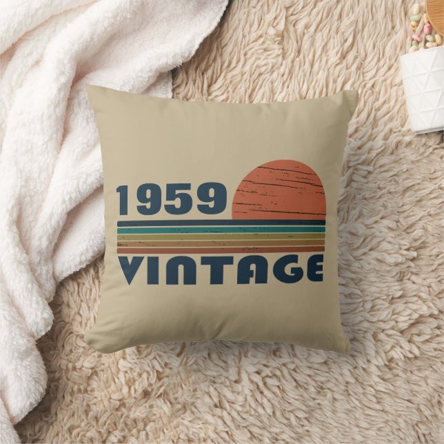 Personalised vintage 65th birthday gift cushion (Blanket)